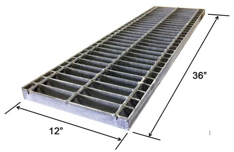 Metals Depot® | Galvanized Trench Drain Grate - 1 x 12 inch