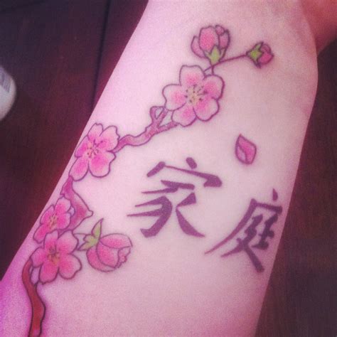 Cherry blossom & Chinese Symbol meaning Family