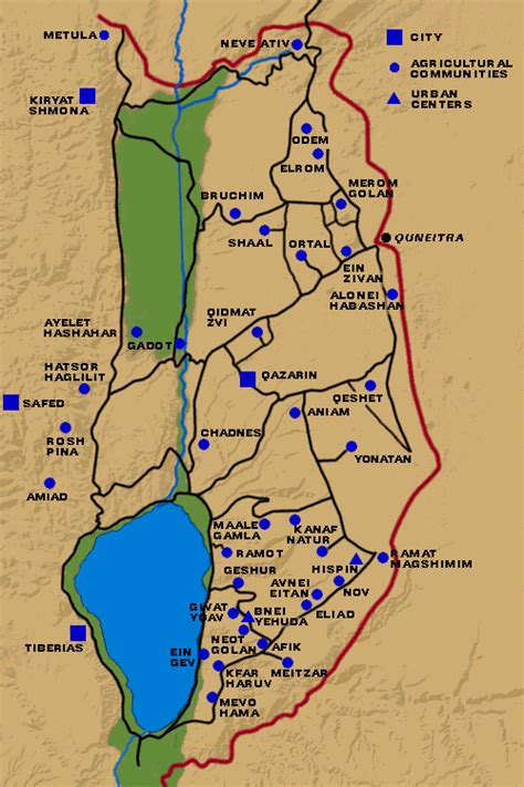 Map of Golan Heights Communities