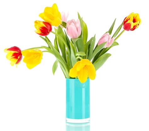 Premium Photo | Beautiful tulips in bucket isolated on white