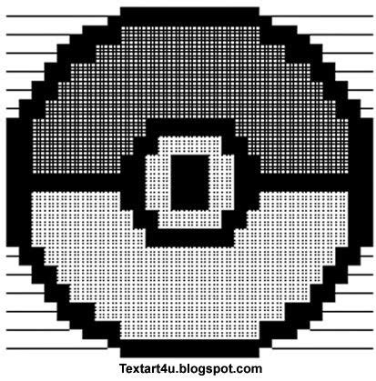 Pokeball Copy Paste ASCII Text Art | Text art, Ascii art, Emoji art