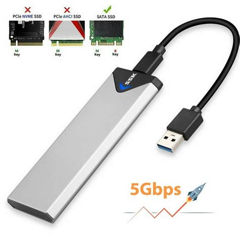 M.2 SATA SSD to USB 3.0 External Solid State Drive Converter Adapter ...