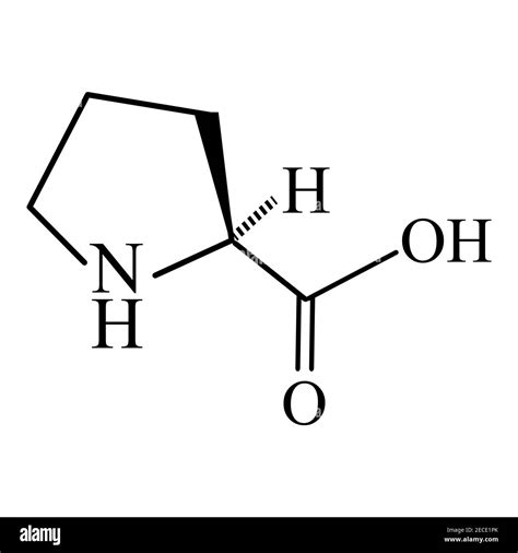 Amino acid Proline. Chemical molecular formula proline amino acid ...