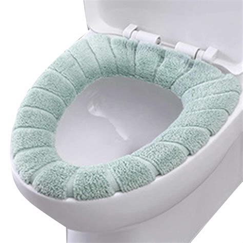 Bathroom Soft Thicker Warmer Stretchable Washable Cloth Toilet Seat ...