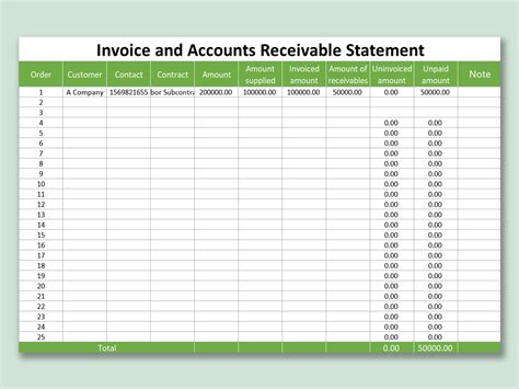 EXCEL of Invoice and Accounts Receivable Statement.xlsx | WPS Free ...