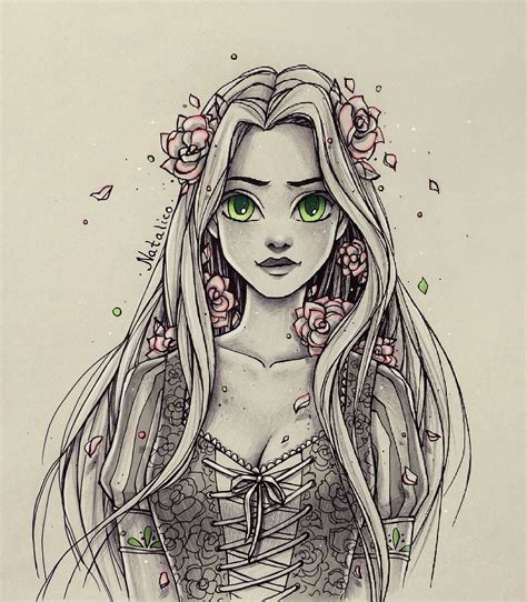 Roses in the hair | Disney art, Disney art drawings, Disney princess ...