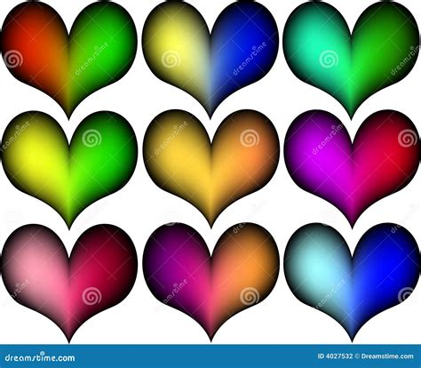 Hearts in different colors stock vector. Illustration of backgrounds ...