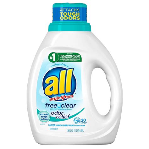 Amazon.com : All Liquid Laundry Detergent, Free Clear with Odor Relief ...