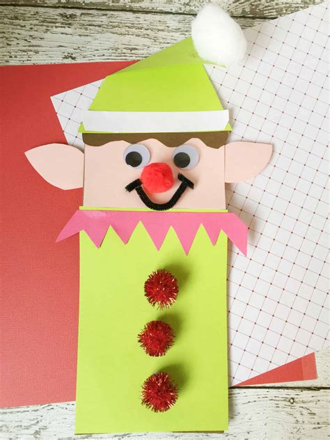 Christmas Elf Brown Paper Bag Craft for Kids