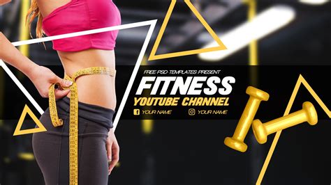 Fitness YouTube Channel Banner Template - FREE DOWNLOAD