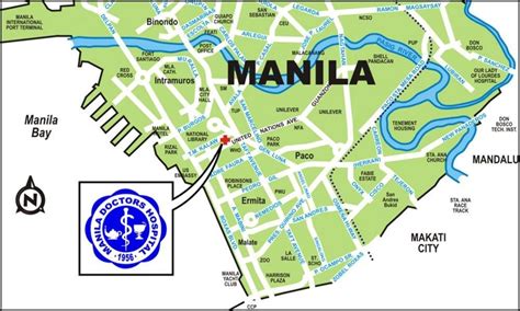 Manila doctors hospital map - Map of manila doctors hospital (Philippines)