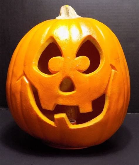 Funny Face Pumpkin Lamp Jack O Lantern Halloween Trendmasters Foam Blow ...