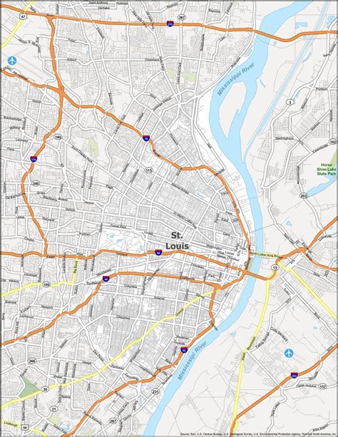 St. Louis Map, Missouri - GIS Geography