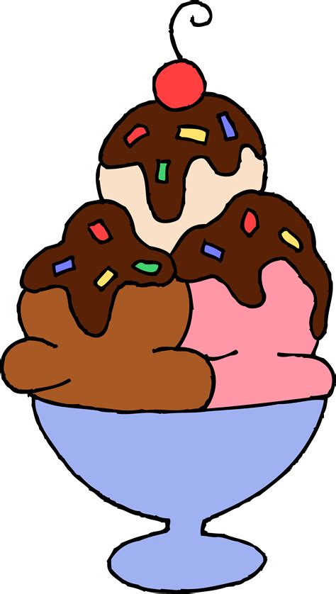 Hot Fudge Ice Cream Sundae - Free Clip Art