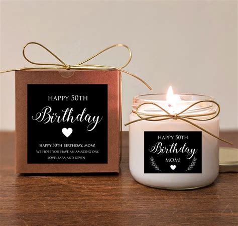 50th Birthday Gift. Personalized Candle. Birthday Gift for - Etsy ...