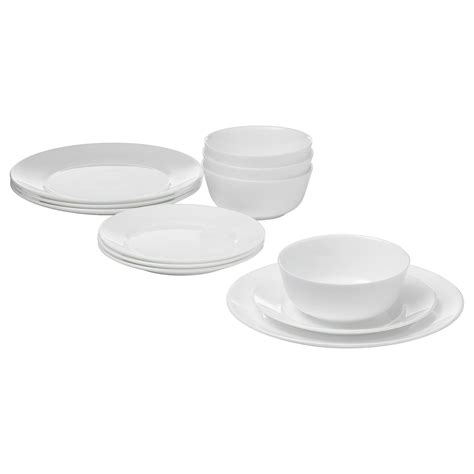 SAMTIDIG 12 piece dinnerware set, white - IKEA