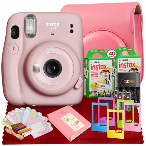 FUJIFILM INSTAX Mini 11 Instant Film Camera (Blush Pink) with Fujifilm ...