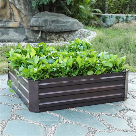 Williston Forge Quevedo Square Galvanized Metal Planter Box | Wayfair