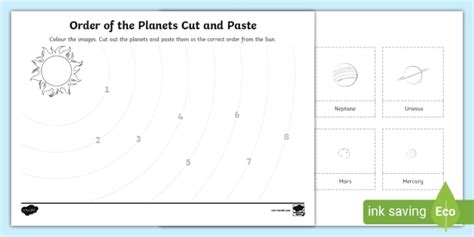 FREE! - Ordering the Planets Worksheet - Primary Resources