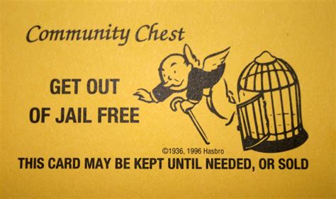 Get Out Of Jail Free Card Printable