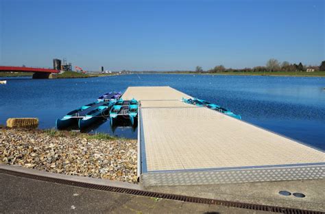 Dorney Olympic Rowing Lake with Blue Summer Sky Stock Image - Image of ...