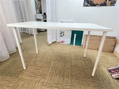 Ikea White Table top with adjustable legs, Furniture & Home Living ...