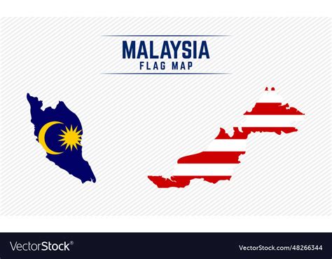 Flag map of malaysia Royalty Free Vector Image