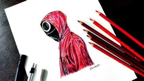 Squid game drawing Colored Pencil Drawing, Pencil Art Drawings, Colored ...