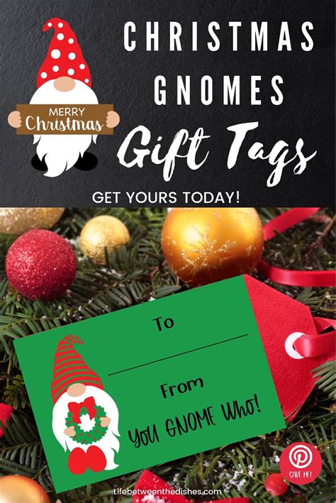 Christmas Gnomes Gift Tags, Christmas Gift Tag, Printable Gift Tag ...