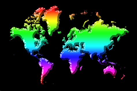 World Map Rainbow Photograph by Andrew Fare