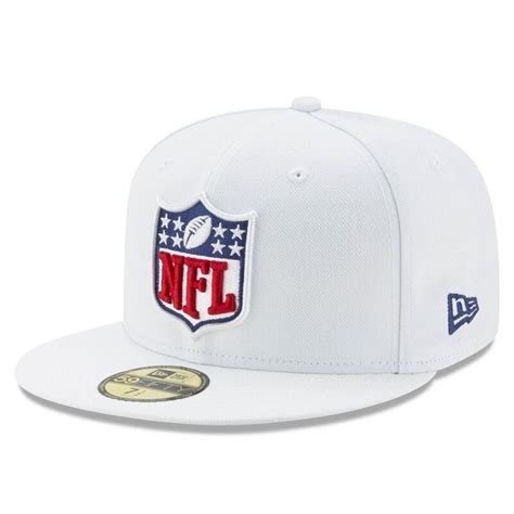 NFL Shield New Era Logo 59FIFTY Fitted Hat - White | Fitted hats, New ...