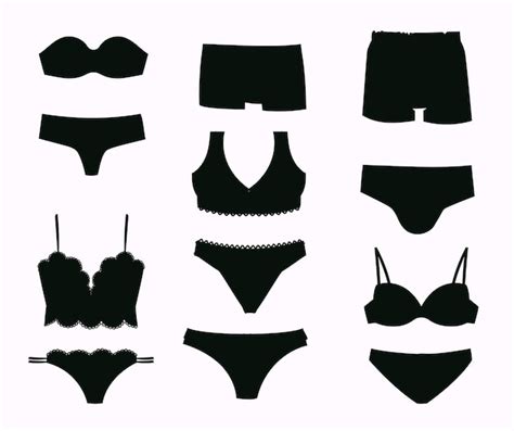 Premium Vector | Lingerie bra silhouette and black silhouette