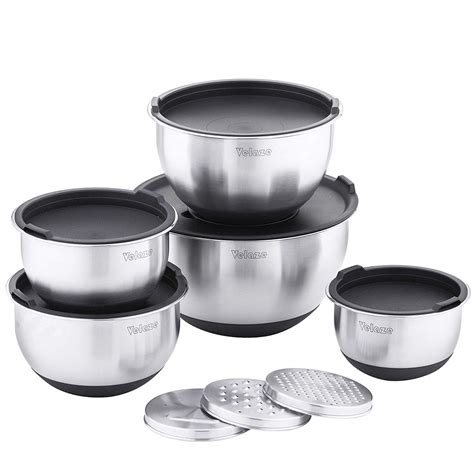 Mixing Bowls Home & Kitchen Pouring Spouts Velaze Premium 3-Piece ...