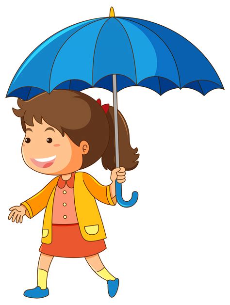 Girl holding blue umbrella 432981 Vector Art at Vecteezy