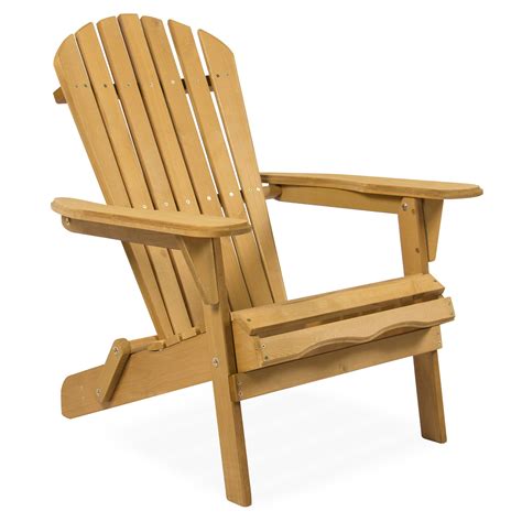 Best Choice Products Outdoor Adirondack Wood Chair Foldable Patio Lawn ...