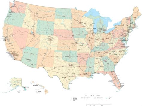 High Resolution Map Of Us States - Printable Map