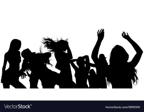 Dancing crowd silhouette Royalty Free Vector Image