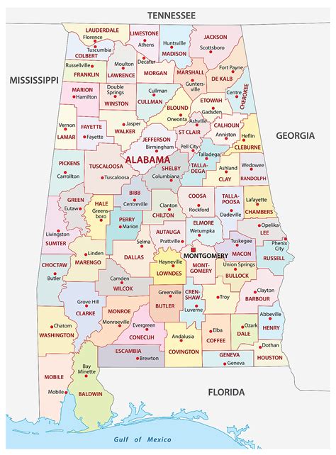 Alabama County Map