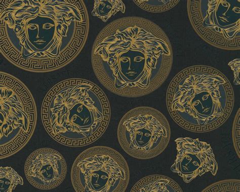 Exclusive Versace V MEDUSA AMPLIFIED Glamor Wallpaper, Black, Gold ...