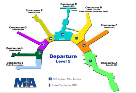 Domestic Terminal Mia Airport Map