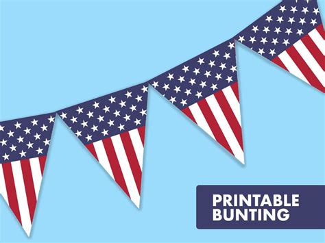 4th of July Printable Bunting American Flag Bunting - Etsy