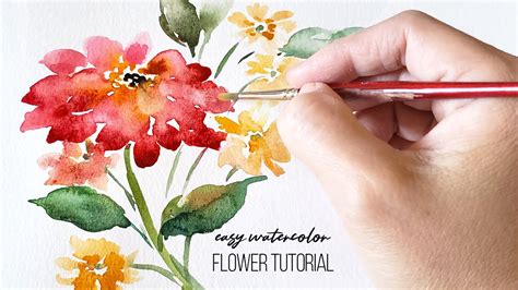 Easy Watercolor Flower Tutorial Step-by-Step (Learn Watercolor Epi 01 ...