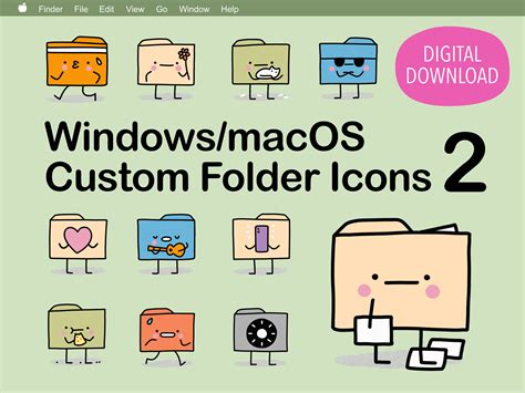 Cute Folder Icons Custom Desktop Macos Windows Home Office - Etsy UK