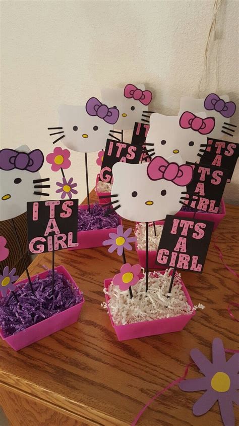 Hello kitty baby shower centerpieces Hello Kitty Crafts, Hello Kitty ...