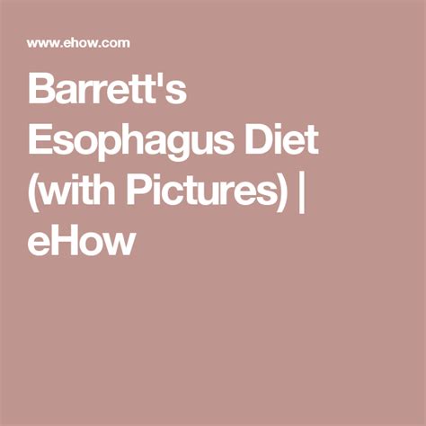 Diet For Barrett's Esophagus