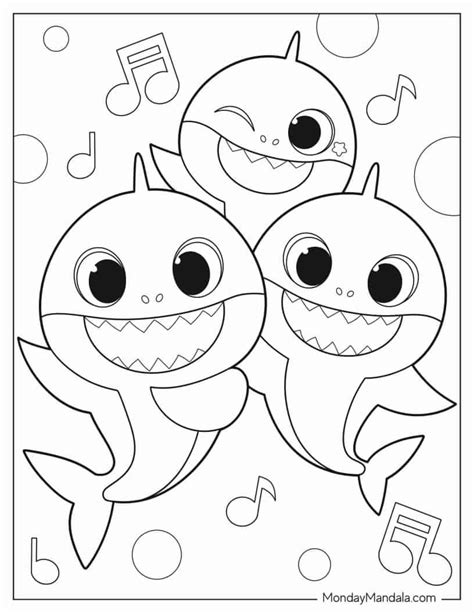 24 Baby Shark Coloring Pages (Free PDF Printables) | Shark coloring ...