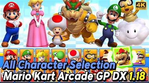 Mario Kart Arcade GP DX 1.18 All Character Selection - YouTube