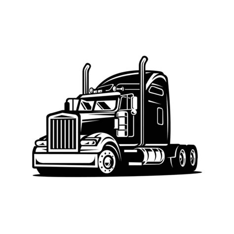 Truck Silhouette Semi Truck Images Semi Trailer Vector Image ...