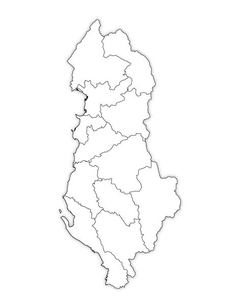 Albania Outline Map, Albania Blank Map