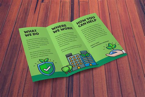 Natural Green Illustrated Nonprofit Trifold Brochure Idea -- Natural ...